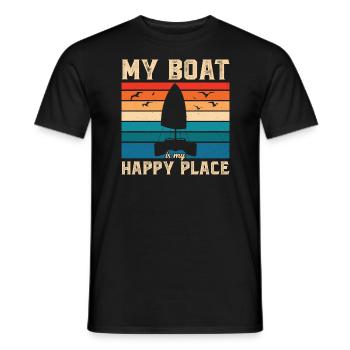 Catamaran Captain Sailboat - Men's T-Shirt - black - Front - AI Model Male 178 light (178cm)