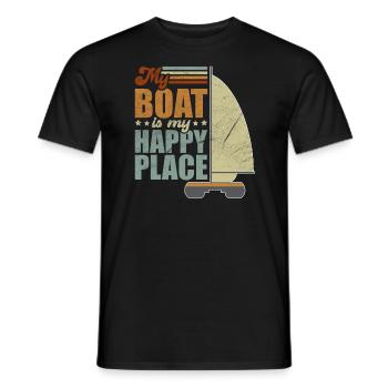 Catamaran Captain Sailboat - Men's T-Shirt - black - Front - AI Model Male 178 light (178cm)