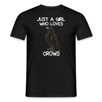 Just A Girl Who Loves Crows for Women Crow and Rav - Men's T-Shirt - black - Front - AI Model Male 178 light (178cm)