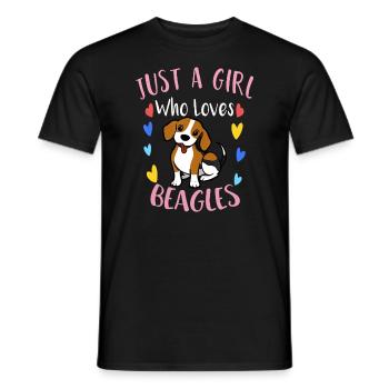 Mignon juste une fille qui aime Beaglespugbeagle propriétaireb - T-shirt homme - noir - Devant - AI Model Male 178 light (178cm)