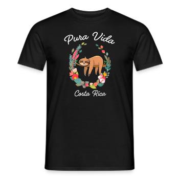 Costa Rica Pura Vida Slotharytrendytropicalaestheticb - T-shirt homme - noir - Devant - AI Model Male 178 light (178cm)