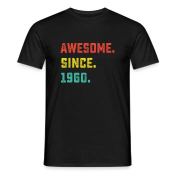 62ème anniversaire cadeau vintage génial depuis 1960 62 y - T-shirt homme - noir - Devant - AI Model Male 178 light (178cm)