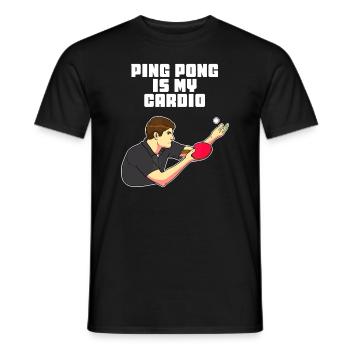 Ping Pong Is My Cardio Funny Table Tennis - Men's T-Shirt - black - Front - AI Model Male 178 light (178cm)