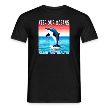 Delfin Umweltschutz ist wichtig - Männer T-Shirt - Schwarz - Vorne - AI Model Male 178 light (178cm)