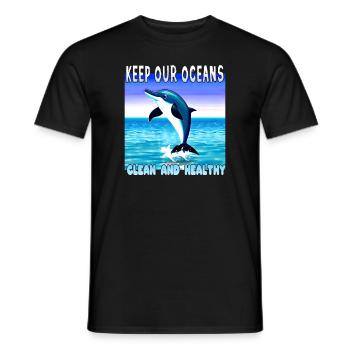 Delfin Umweltschutz ist wichtig - Männer T-Shirt - Schwarz - Vorne - AI Model Male 178 light (178cm)