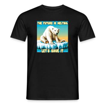 The Future is melting - Men's T-Shirt - black - Front - AI Model Male 178 light (178cm)