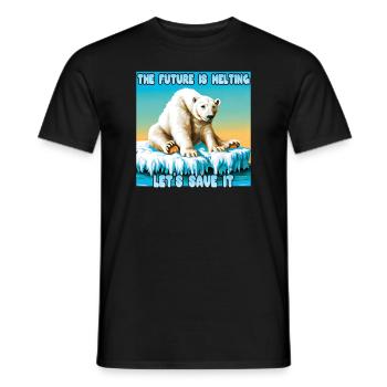 The Future is melting - Men's T-Shirt - black - Front - AI Model Male 178 light (178cm)
