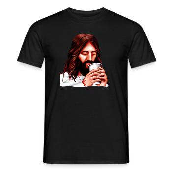 Jesus mochte Kaffee - Männer T-Shirt - Schwarz - Vorne - AI Model Male 178 light (178cm)