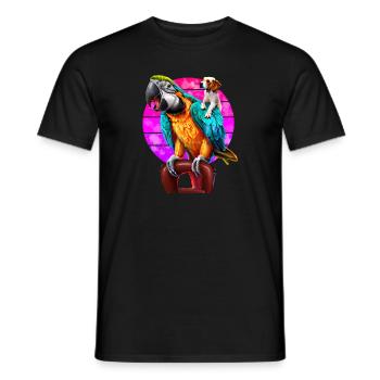 Macaw und Beagle Freundschaft - Männer T-Shirt - Schwarz - Vorne - AI Model Male 178 light (178cm)
