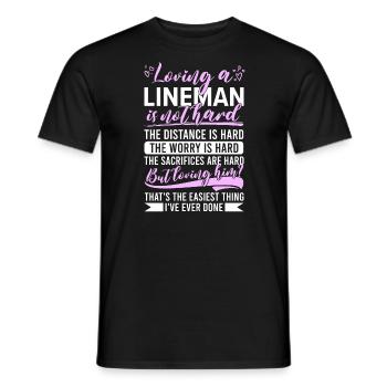 Wife of a high-voltage electrician - Men's T-Shirt - black - Front - AI Model Male 178 light (178cm)