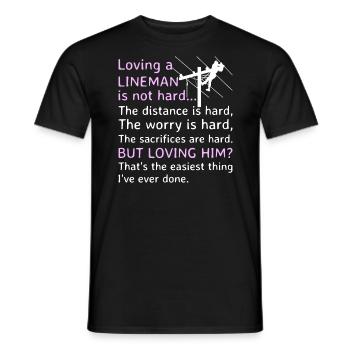 Wife of a high-voltage electrician - Men's T-Shirt - black - Front - AI Model Male 178 light (178cm)