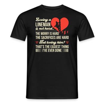 Wife of a high-voltage electrician - Men's T-Shirt - black - Front - AI Model Male 178 light (178cm)