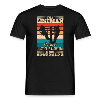 Power Lineman Power Line Electrician - Men's T-Shirt - black - Front - AI Model Male 178 light (178cm)