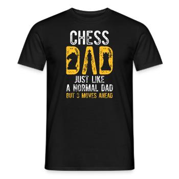 Mens Chess Dad 3 Moves Ahead Chess Playing Fatherg - T-shirt homme - noir - Devant - AI Model Male 178 light (178cm)