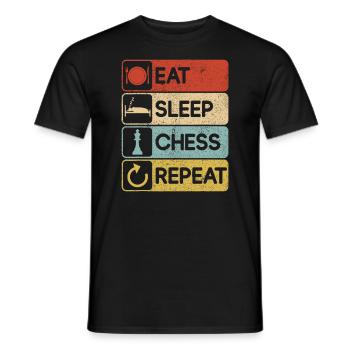 Schachspieler Geschenkidee Lustige Schachspielstrategie - Männer T-Shirt - Schwarz - Vorne - AI Model Male 178 light (178cm)