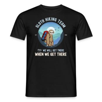 Sloth Hiking idea, Sloth Hiking Team - Men's T-Shirt - black - Front - AI Model Male 178 light (178cm)