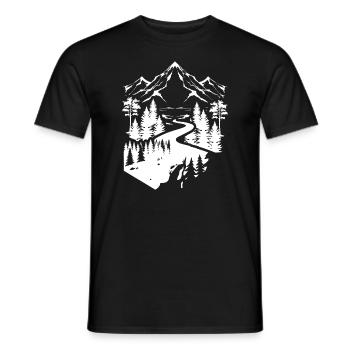 Nature en plein air Montagnes Arbres Faune Forêt Hik - T-shirt homme - noir - Devant - AI Model Male 178 light (178cm)