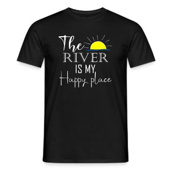 L’idée de River is My Happy Place River Life Campin - T-shirt homme - noir - Devant - AI Model Male 178 light (178cm)