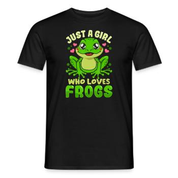 Frog Just a Girl Who Loves Frogs Funny Frog Lover - Men's T-Shirt - black - Front - AI Model Male 178 light (178cm)