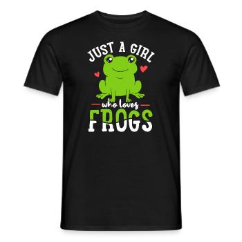 Frog Just A Girl Who Loves Frogs Gift - Men's T-Shirt - black - Front - AI Model Male 178 light (178cm)