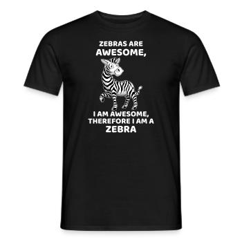 Awesome Cartoon I am a Zebra idea for Zebra Lovers - Men's T-Shirt - black - Front - AI Model Male 178 light (178cm)