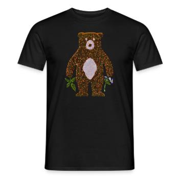 Flower Bear Bear Flowers - Men's T-Shirt - black - Front - AI Model Male 178 light (178cm)
