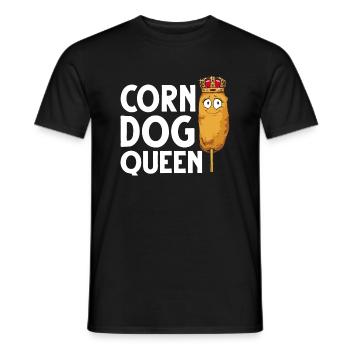 Funny Corn Dog Gift Kids Women Queen Hotdog Sausag - Men's T-Shirt - black - Front - AI Model Male 178 light (178cm)