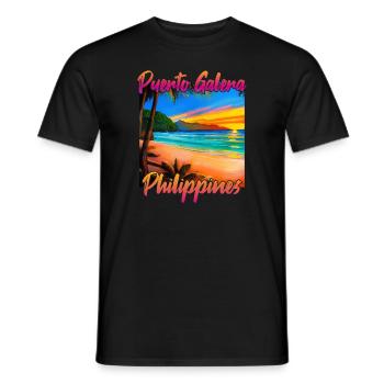 Coucher de soleil à Puerto Galera - T-shirt homme - noir - Devant - AI Model Male 178 light (178cm)