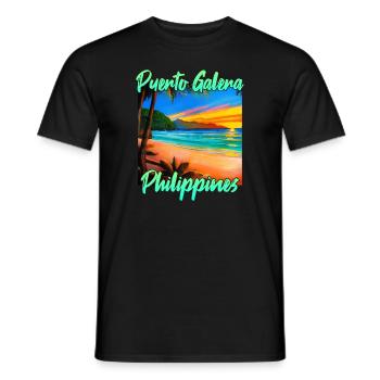 Coucher de soleil à Puerto Galera - T-shirt homme - noir - Devant - AI Model Male 178 light (178cm)