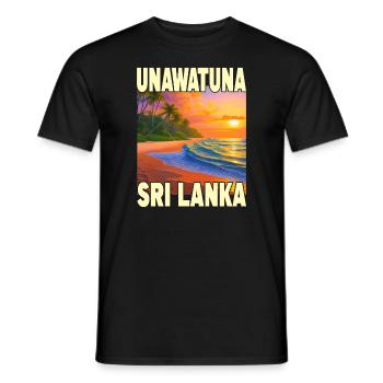 Unawatuna Sunset - Sri Lanka - T-shirt homme - noir - Devant - AI Model Male 178 light (178cm)
