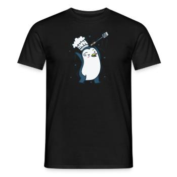 Penguin is a chef Antarctic animal - Men's T-Shirt - black - Front - AI Model Male 178 light (178cm)