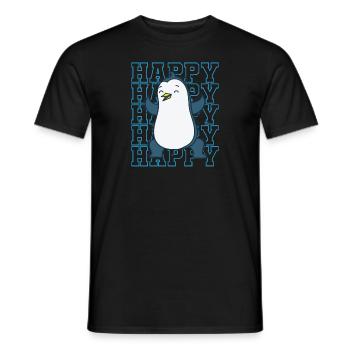 Le pingouin est un oiseau animal heureux de l’Antarctique - T-shirt homme - noir - Devant - AI Model Male 178 light (178cm)