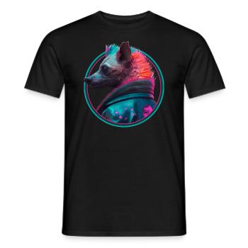 Hyène punk en veste en cuir - T-shirt homme - noir - Devant - AI Model Male 178 light (178cm)