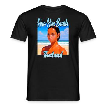 Hua Hin Beach Sunset - Men's T-Shirt - black - Front - AI Model Male 178 light (178cm)