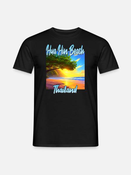 Hua Hin Beach Sunset - Men's T-Shirt - black