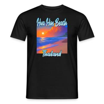 Hua Hin Beach Sunset - Men's T-Shirt - black - Front - AI Model Male 178 light (178cm)