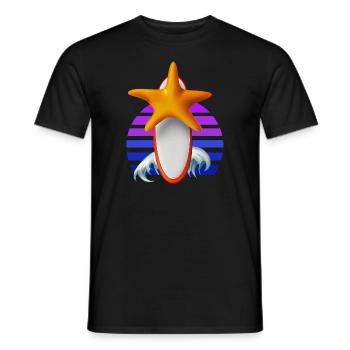 Seesterne Surfbrett - Männer T-Shirt - Schwarz - Vorne - AI Model Male 178 light (178cm)