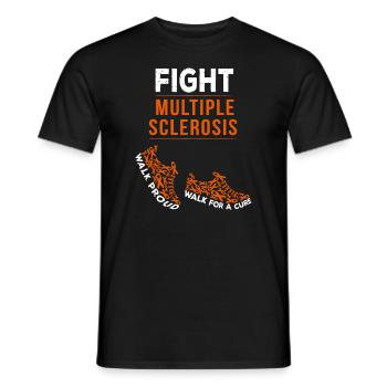 Fight Multiple Sclerosis MS Awareness Warrior Ribb - Men's T-Shirt - black - Front - AI Model Male 178 light (178cm)