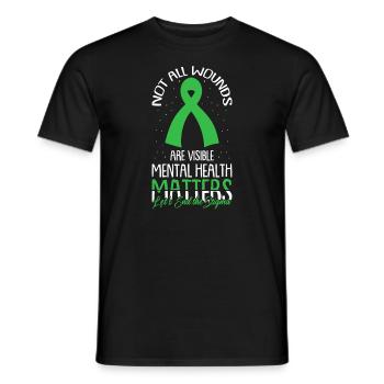 Nicht alle Wunden sind sichtbar Bewusstsein für psychische Gesundheit - Männer T-Shirt - Schwarz - Vorne - AI Model Male 178 light (178cm)