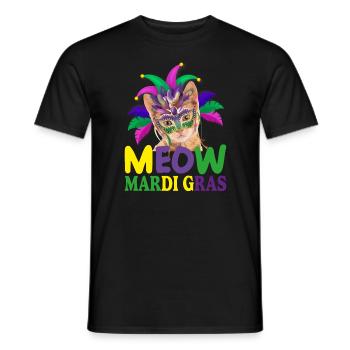 meow mardi gras , cut cat, cats lover - T-shirt homme - noir - Devant - AI Model Male 178 light (178cm)