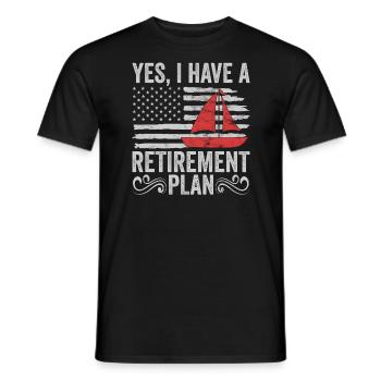Sailing Retirement Plan Retired Sailor Sailboat - Men's T-Shirt - black - Front - AI Model Male 178 light (178cm)