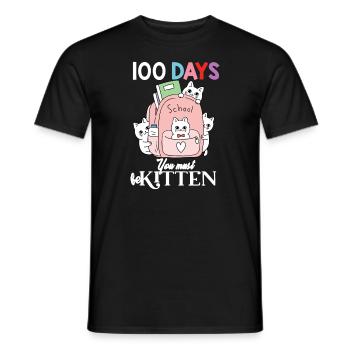 Chats mignons dans le sac arrière 100 jours Vous devez être chaton 1 - T-shirt homme - noir - Devant - AI Model Male 178 light (178cm)