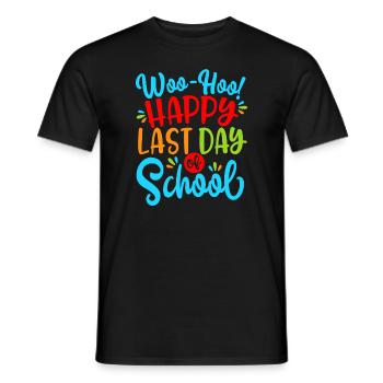 Woo Hoo Joyeux dernier jour de l’école Fun Teacher Stude - T-shirt homme - noir - Devant - AI Model Male 178 light (178cm)