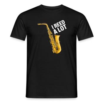 I Reed A Lot Saxophonspieler Jazzmusiker Saxoph - Männer T-Shirt - Schwarz - Vorne - AI Model Male 178 light (178cm)