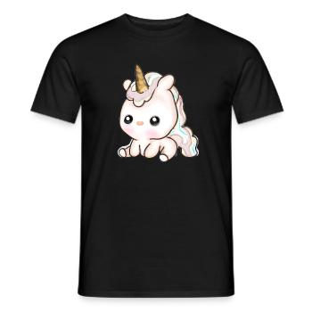 Mignon bébé licorne - T-shirt homme - noir - Devant - AI Model Male 178 light (178cm)
