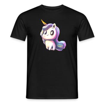 Mignon bébé licorne - T-shirt homme - noir - Devant - AI Model Male 178 light (178cm)