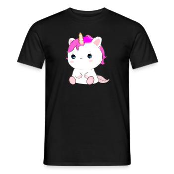 Mignon chat licorne - T-shirt homme - noir - Devant - AI Model Male 178 light (178cm)