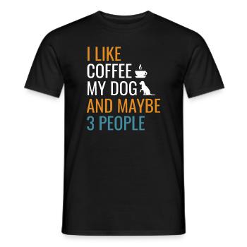 I Like Coffee My Dog & Maybe 3 People Vintage Coff - Men's T-Shirt - black - Front - AI Model Male 178 light (178cm)