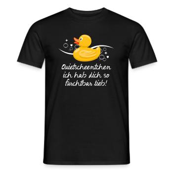 Quietscheentchen ich hab dich Gummi Ente - Männer T-Shirt - Schwarz - Vorne - AI Model Male 178 light (178cm)