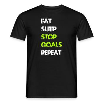 Manger dormir Arrêter Goal Répéter Soccer Hockey Sport ide - T-shirt homme - noir - Devant - AI Model Male 178 light (178cm)